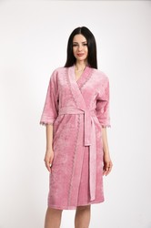 Легкий женский халат Polens Ж518 "Molly-кимоно, розовый"