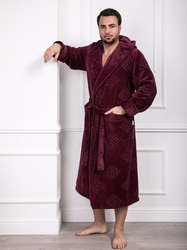 Polens Мужской махровый халат с капюшоном (100% хлопок) "HUGO"