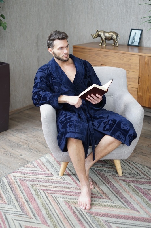 Халат Polens мужской махровый халат воротник шалька (100% хлопок) RICHARD (вид 1) Халат Polens мужской махровый халат воротник шалька (100% хлопок) RICHARD (фото, вид 1)