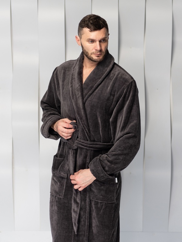 Халат Polens мужской махровый халат воротник шалька (100% хлопок) "CODY" (вид 1) Халат Polens мужской махровый халат воротник шалька (100% хлопок) "CODY" (фото, вид 1)