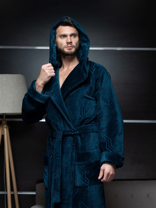 Халат Polens мужской махровый DOMINIC с капюшоном (вид 1) Халат Polens мужской махровый DOMINIC с капюшоном (фото, вид 1)