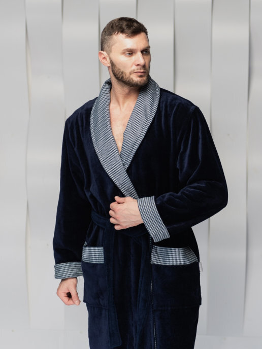 Халат Polens мужской махровый воротник шалька (100% хлопок) "TIMOTHY" (вид 1) Халат Polens мужской махровый воротник шалька (100% хлопок) "TIMOTHY" (фото, вид 1)