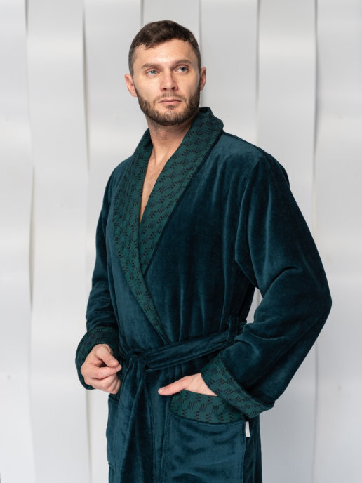 Халат Polens мужской махровый воротник шалька (100% хлопок) "TIMOTHY" (вид 2) Халат Polens мужской махровый воротник шалька (100% хлопок) "TIMOTHY" (фото, вид 2)