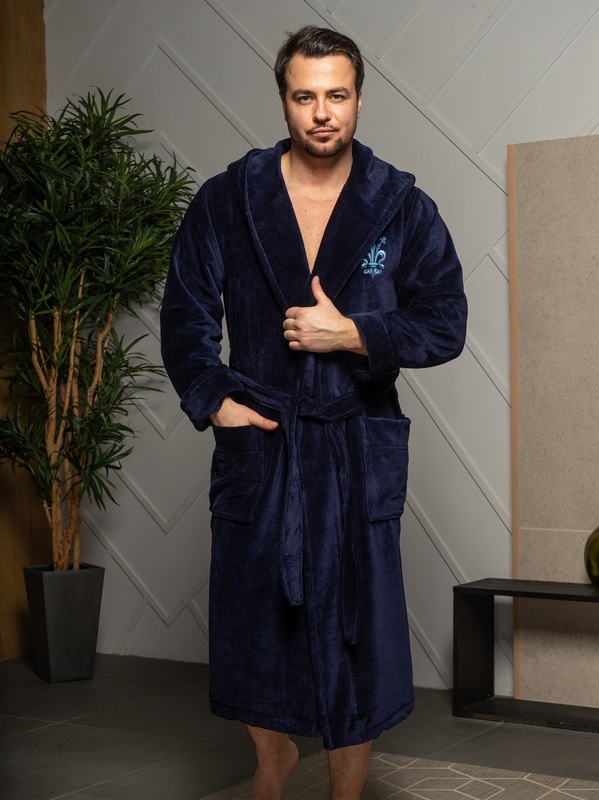 Халат Polens мужской махровый халат с капюшоном (100% хлопок) "LOUIS" (вид 1) Халат Polens мужской махровый халат с капюшоном (100% хлопок) "LOUIS" (фото, вид 1)