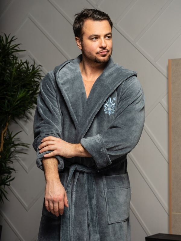 Халат Polens мужской махровый халат с капюшоном (100% хлопок) "LOUIS" (вид 1) Халат Polens мужской махровый халат с капюшоном (100% хлопок) "LOUIS" (фото, вид 1)