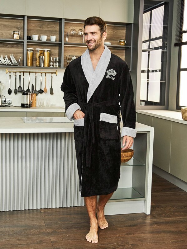Халат Polens мужской махровый "KING" с шалевым воротником (вид 1) Халат Polens мужской махровый "KING" с шалевым воротником (фото, вид 1)