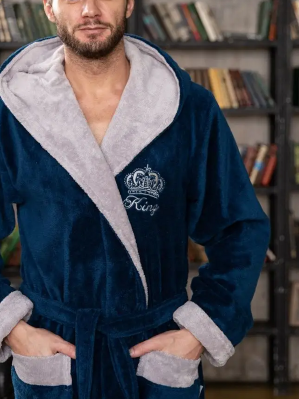 Халат Polens мужской махровый KING длинний с капюшоном (вид 1) Халат Polens мужской махровый KING длинний с капюшоном (фото, вид 1)