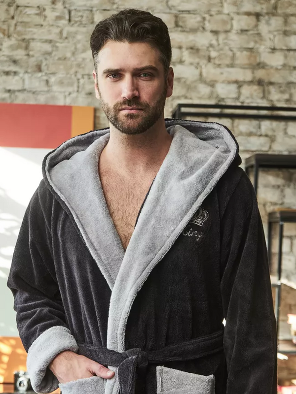 Халат Polens мужской махровый KING длинний с капюшоном (вид 2) Халат Polens мужской махровый KING длинний с капюшоном (фото, вид 2)