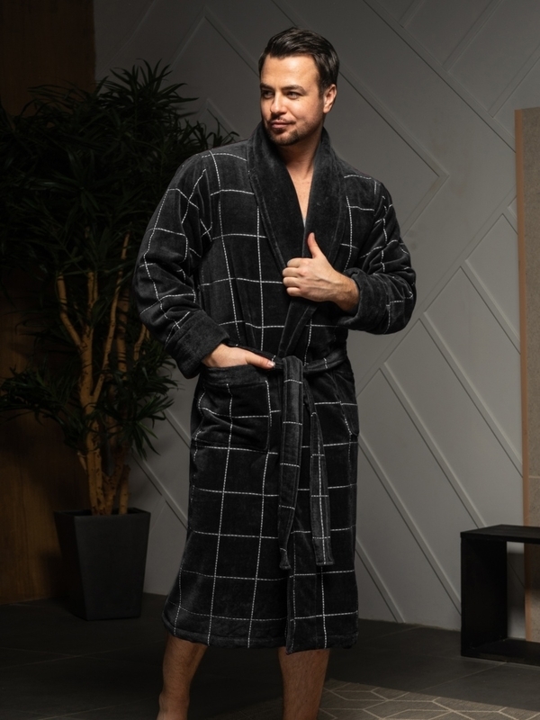 Халат Polens мужской махровый халат (100% хлопок) "KEVIN" (вид 1) Халат Polens мужской махровый халат (100% хлопок) "KEVIN" (фото, вид 1)