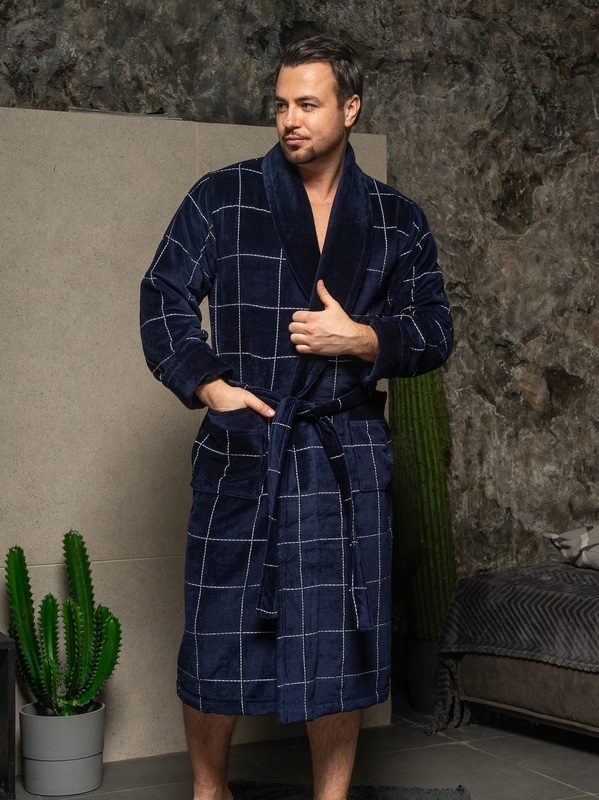 Халат Polens мужской махровый халат (100% хлопок) "KEVIN" (вид 2) Халат Polens мужской махровый халат (100% хлопок) "KEVIN" (фото, вид 2)