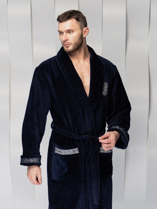 Халат Polens мужской махровый халат воротник шалька (100% хлопок) "Gianni" (вид 1) Халат Polens мужской махровый халат воротник шалька (100% хлопок) "Gianni" (фото, вид 1)