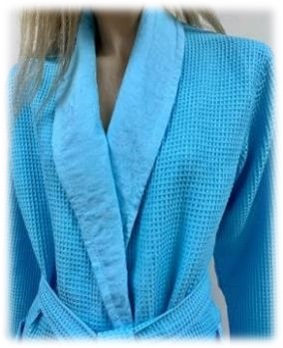 Халат Polens женский вафельный EMMA с жаккардовым воротником (вид 1) Халат Polens женский вафельный EMMA с жаккардовым воротником (фото, вид 1)