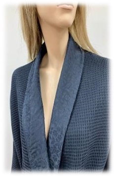 Халат Polens женский вафельный EMMA с жаккардовым воротником (вид 1) Халат Polens женский вафельный EMMA с жаккардовым воротником (фото, вид 1)