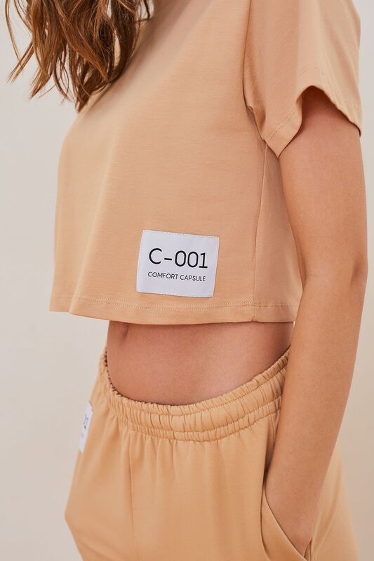 Футболка Laete женская из хлопка пшеничный (55380-4) (вид 2) Футболка Laete женская из хлопка пшеничный (55380-4) (фото, вид 2)