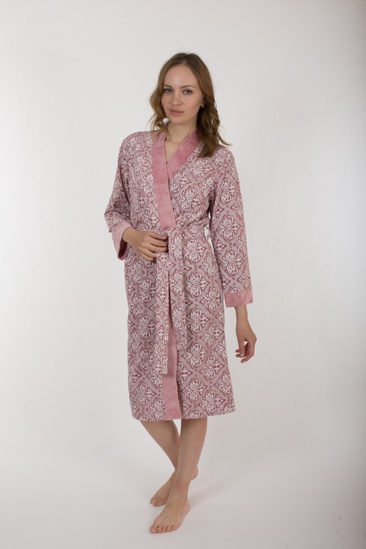 Легкий женский бамбуковый халат-кимоно Polens Ж544 "GRACE, розовый" (фото)
