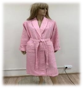 Халат Polens женский вафельный EMMA с жаккардовым воротником Халат Polens женский вафельный EMMA с жаккардовым воротником