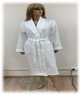 Халат Polens женский вафельный EMMA с жаккардовым воротником Халат Polens женский вафельный EMMA с жаккардовым воротником (фото)