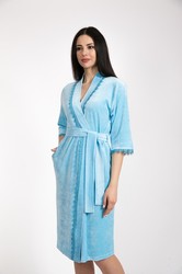 Легкий женский халат Polens Ж518 "Molly-кимоно, голубой"