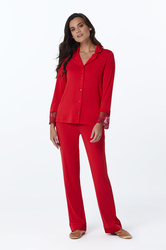 Пижама женская с брюками Laete красный (52097)