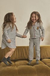 Laete Пижама для девочки с брюками из хлопка сине-белый (55361+55362)